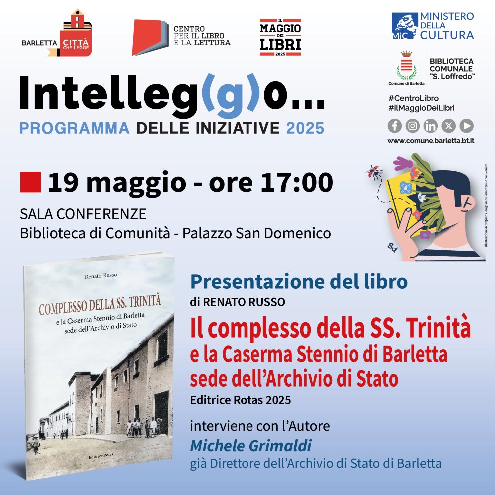 Immagine di copertina per IL COMPLESSO DELLA SS. TRINIT E LA CASERMA STENNIO DI BARLETTA, SEDE DELLARCHIVIO DI STATO, AL MAGGIO DEI LIBRI