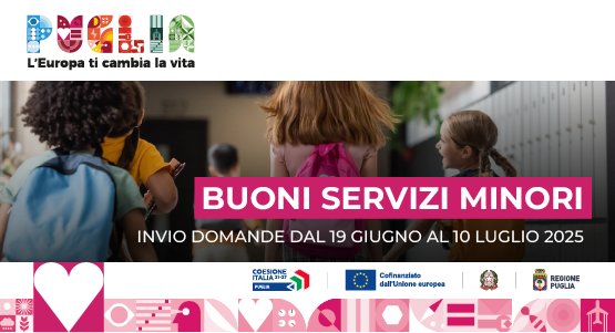 Immagine di copertina per BUONI SERVIZIO MINORI 2025. OPERATIVA DAL 19 GIUGNO LA PIATTAFORMA REGIONALE PER LA PRESENTAZIONE DELLE DOMANDE